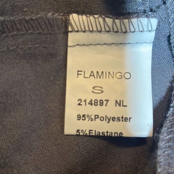 Flamingo Rugged Gray Nubby Straight Leg Pant Sz 4-6 Small New - Picture 5 of 7